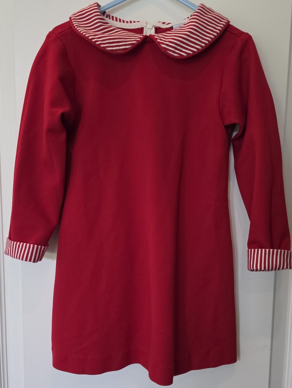 Bailey Boys Girls Size 5 Long Sleeve Dress With Peter Pan Stripe Collar And Cuff